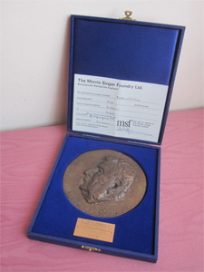 The Lowrys : Bronze Portrait Medallion of Lowry with Certificate